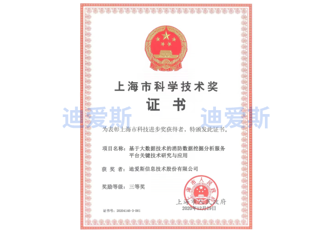 Third Prize of Shanghai Science and Technology Award